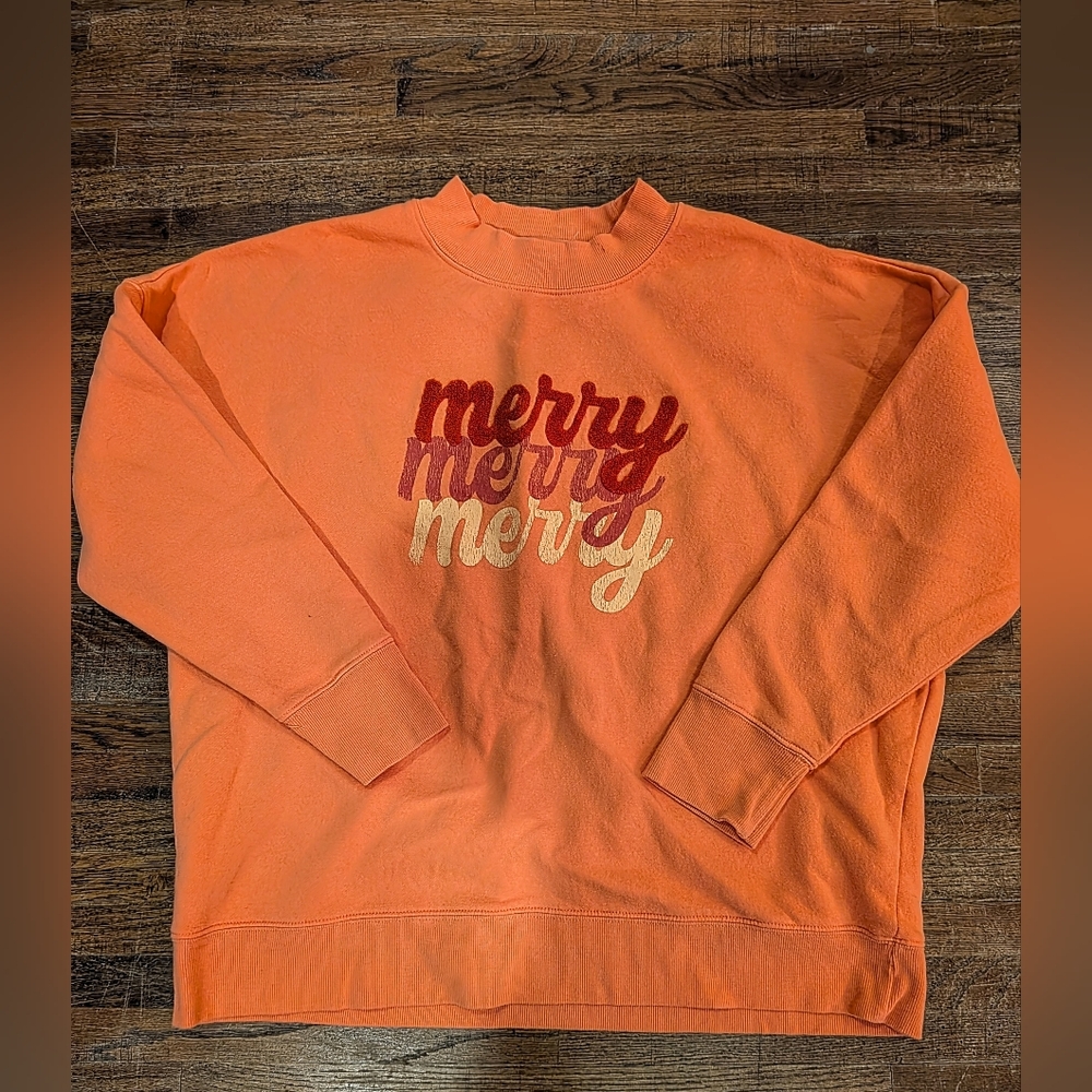 Women's Maurices Mock Neck 'Merry' Sweatshirt Color Bright Coral Size XL